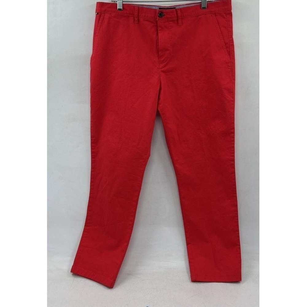 Tommy Hilfiger Red Slim Fit Stretch Pants - Sz 36W/30